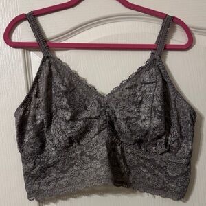 Torrid 3X Unlined Lace Bralette in Gray
